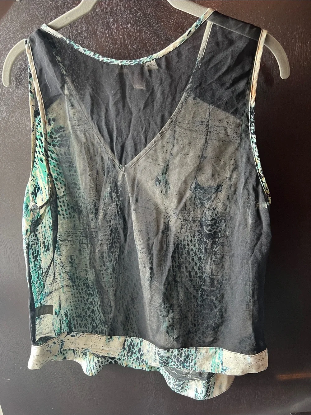 Charlie jade silk snakeskin print sheer back top - Picture 2 of 6